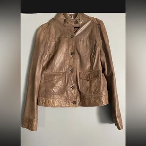 Womens Gap Brown Leather Jacket Vintage!